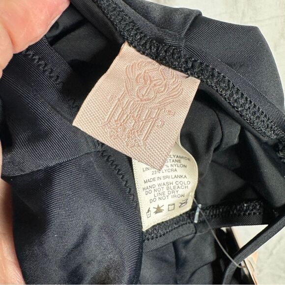 NEW HAH black ruched retro tie halter neck romper one piece swimsuit size medium - Picture 7 of 8